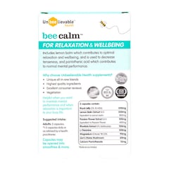 Unbeelievable Health Bee Calm 20 Capsules