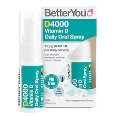 BetterYou D4000 Vitamin D Daily Oral Spray Peppermint Flavour 15ml
